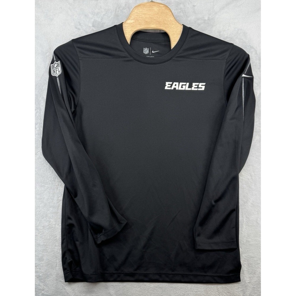 Nike Philadelphia Eagles Sideline Coach Long Sleeve Shirt Black Men's L